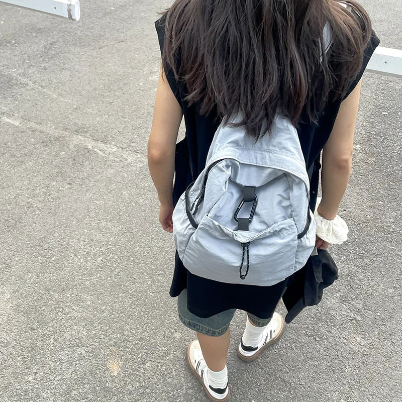 KAMLUI Washed Cloth Backpack Small Size Unisex Multicolor-25