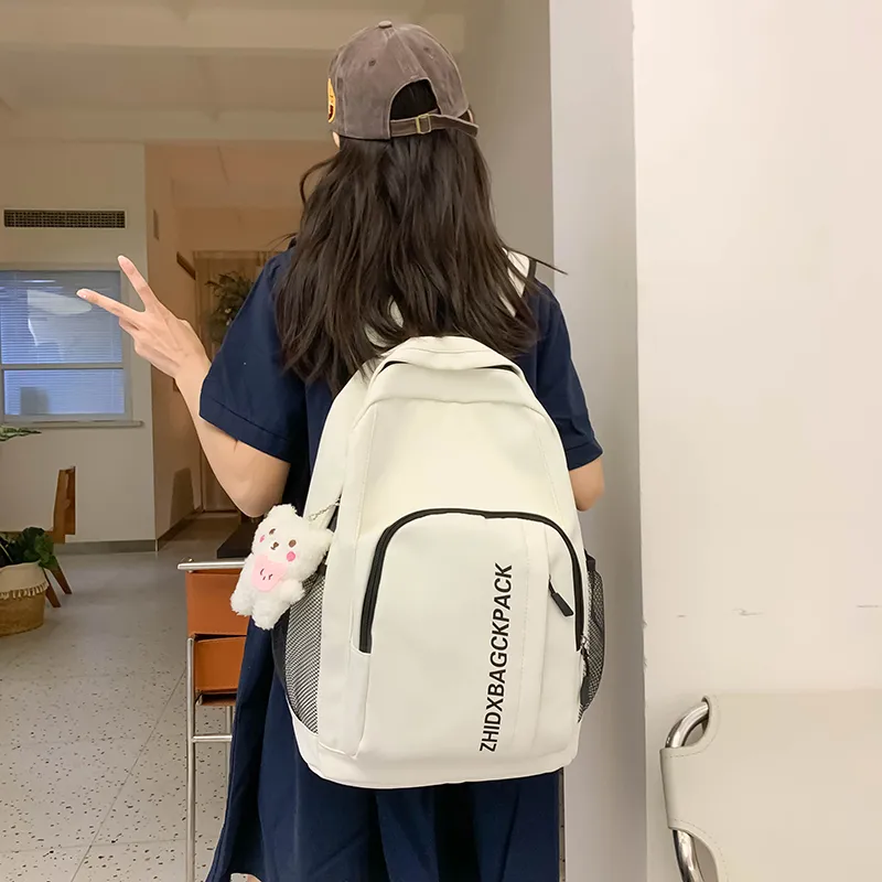 KAMLUI Nylon Backpack Regular Unisex Ivory/Black/Light Green/Light Blue-2