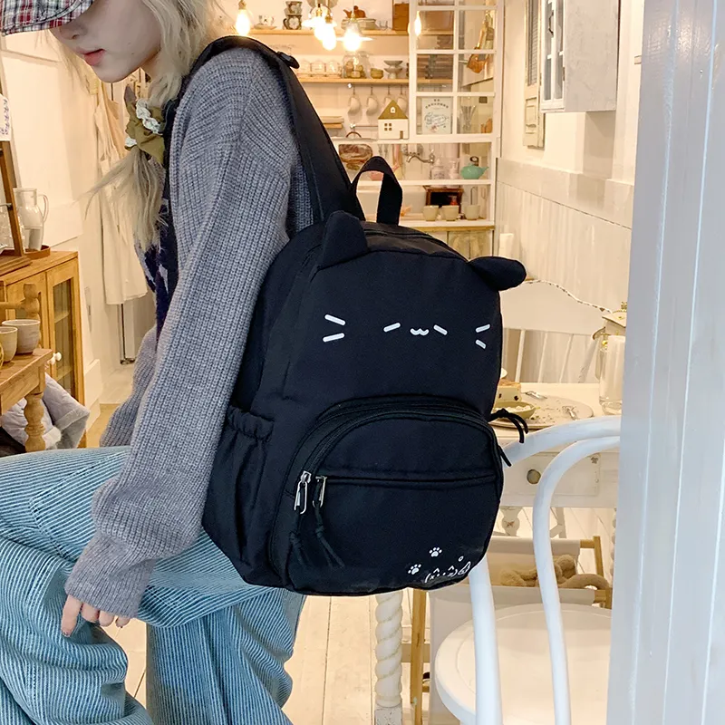 KAMLUI Nylon Fabric Backpack Regular Women's Black-2