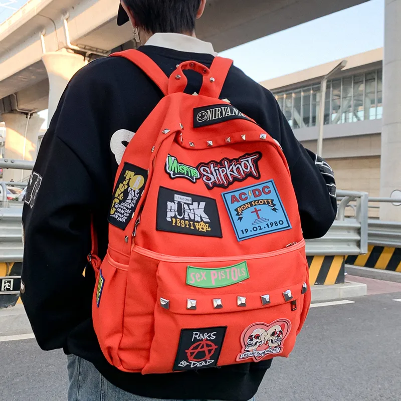KAMLUI Canvas Backpack Unisex Orange/Black-9