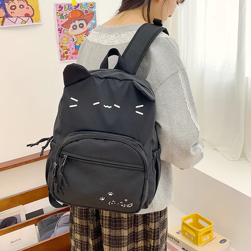 KAMLUI Nylon Fabric Backpack Women's Black/Yellow-3