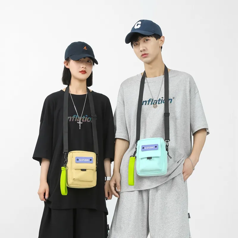 KAMLUI Nylon Shoulder Bag, Crossbody Bag Unisex White/Black/Khaki/Blue/Green-15
