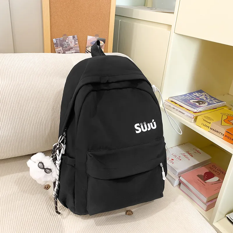 KAMLUI Nylon Backpack Women's Ecru/Black/Burgundy/Light Yellow/Light Brown/Light Blue-12