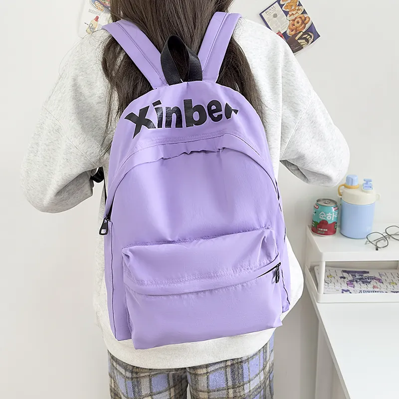 KAMLUI Nylon Backpack Regular Unisex Psilon White/Black/Purple/Orange/Green-17