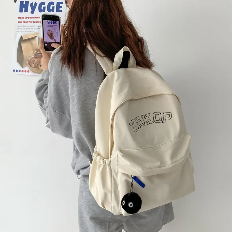 KAMLUI Nylon Backpack Unisex White/Black/Khaki/Blue-3