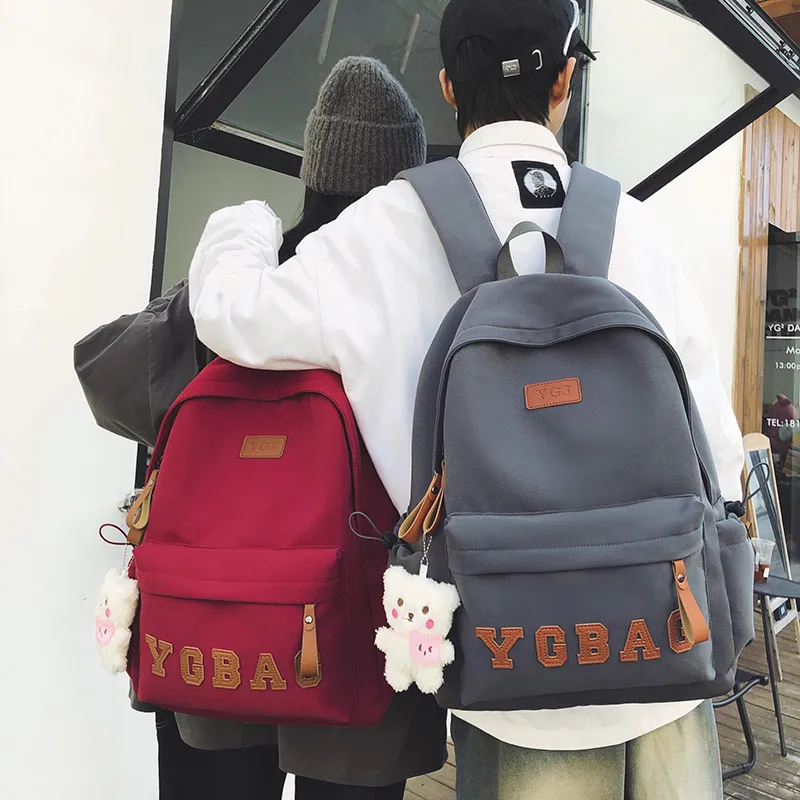 KAMLUI Nylon Backpack Regular Unisex White/Gray/Black/Burgundy/Khaki-26