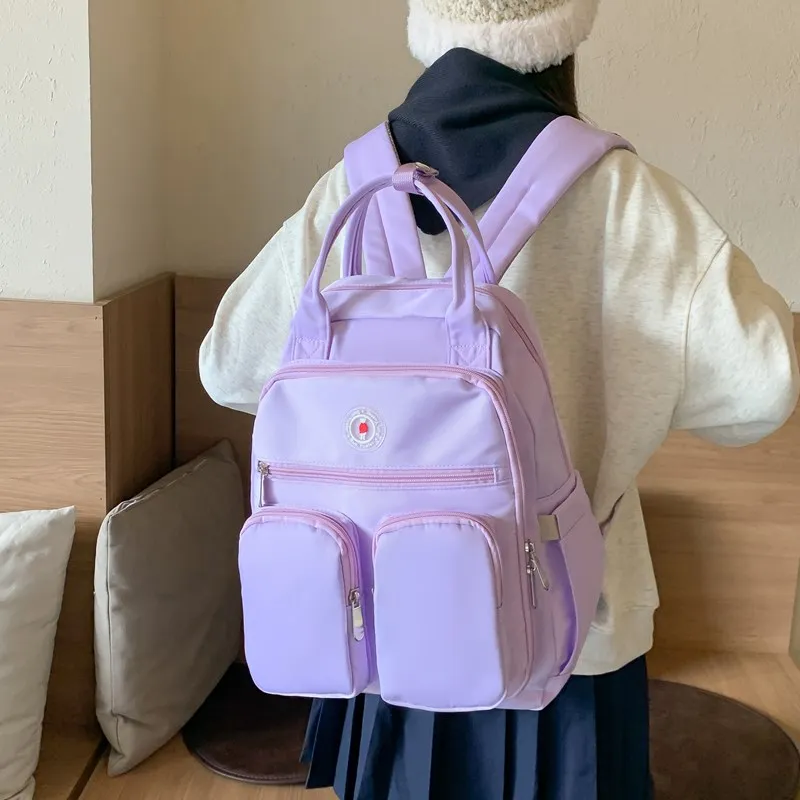 KAMLUI Oxford Backpacks Backpack Unisex White/Black/Purple/Yellow/Sky Blue/Lake Blue-13