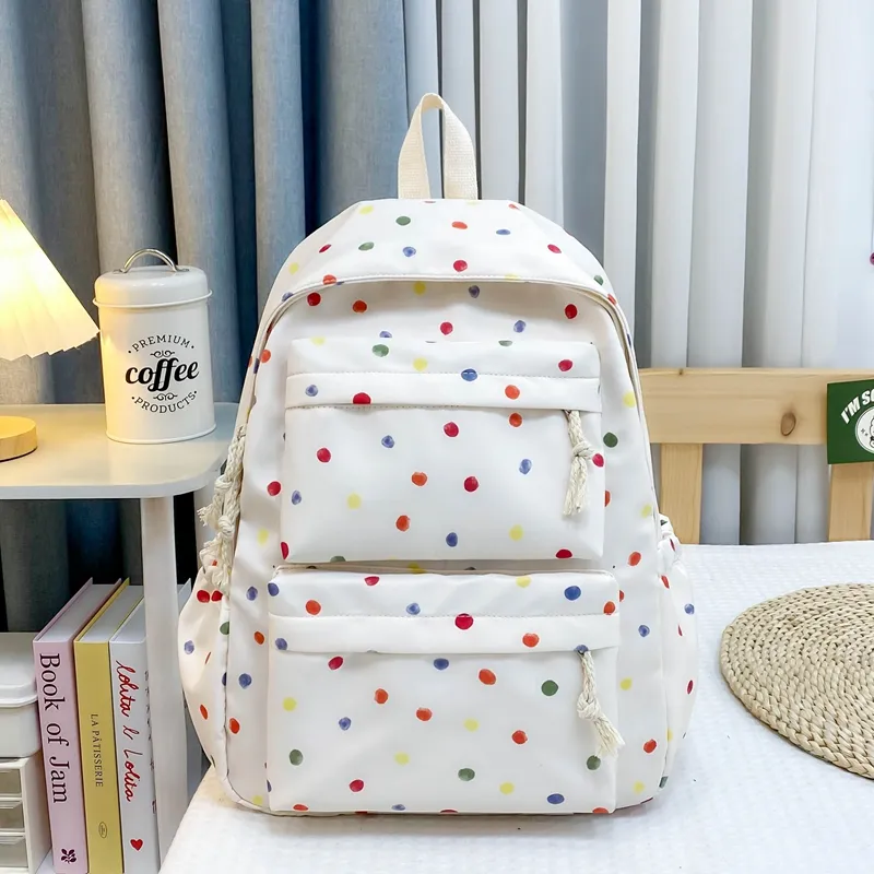 KAMLUI Nylon Backpack Regular Unisex White Floral/White Green Floral/Black Floral/Black White Floral/Yellow/Green-6