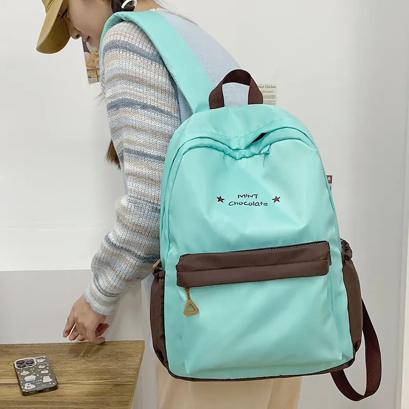 KAMLUI Nylon Fabric Backpack Regular Unisex Transparent/Coffee/Blue-19
