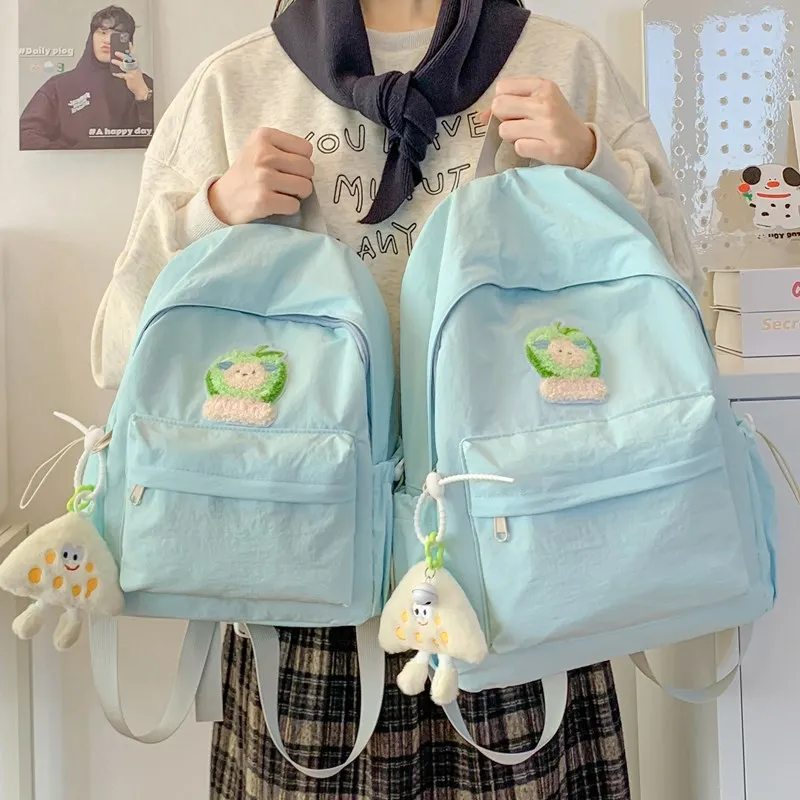 KAMLUI Nylon Backpack Unisex Beige Yellow/Black/Green/Blue/Pink-18