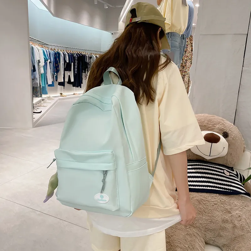KAMLUI Nylon Backpacks Backpack Regular Unisex Light Green/Ecru/Violet-14