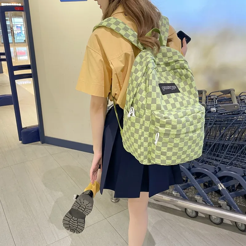 KAMLUI Nylon Backpack Unisex Blue/White/Green/Black-8