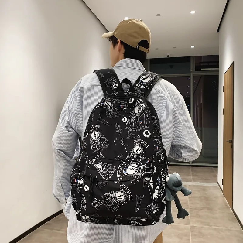 KAMLUI Nylon Fabric Backpacks Backpack Regular Unisex Gray/Light Yellow-4