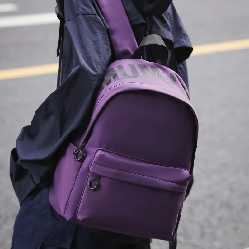 KAMLUI Nylon Fabric Backpacks Backpack Regular Unisex Green/Ecru/Black/Dark Brown/Purple-21