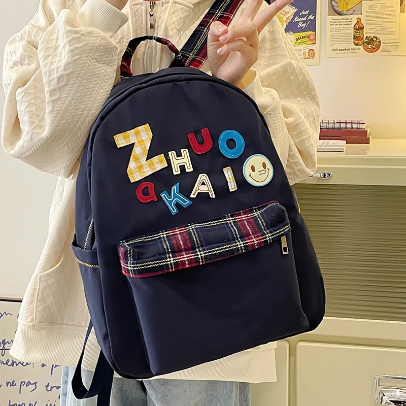 KAMLUI Nylon Fabric Backpack Regular Unisex White/Yellow/Green/Blue-4