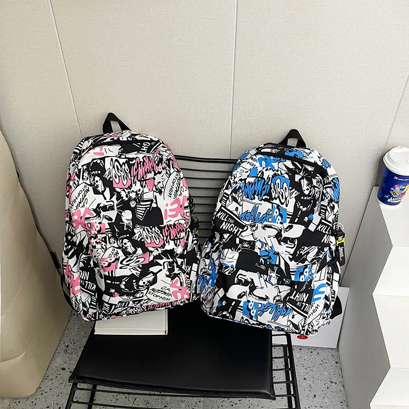 KAMLUI Nylon Backpack Regular Unisex Navy Blue/Gray/Green/Blue/Pink-19