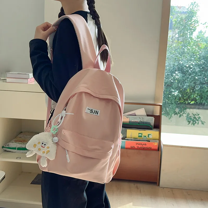 KAMLUI Nylon Backpack Regular Unisex White/Black/Purple/Blue/Pink-22