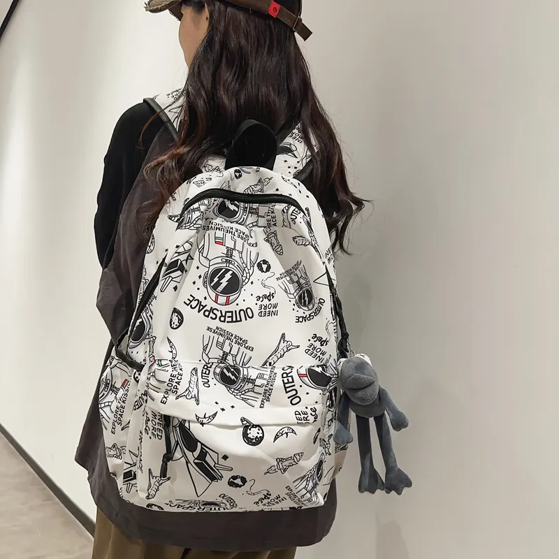 KAMLUI Nylon Fabric Backpacks Backpack Regular Unisex Gray/Light Yellow-15