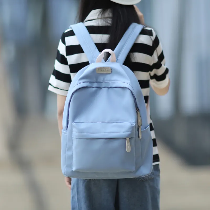 KAMLUI Nylon Backpack Unisex Black/White/Gray/Purple/Blue-19