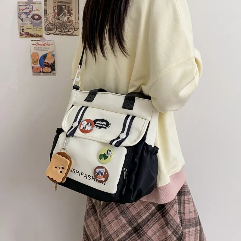 KAMLUI Nylon Shoulder Bag, Crossbody Bag, Handbag Regular Unisex Black/Red/Khaki/Blue-7