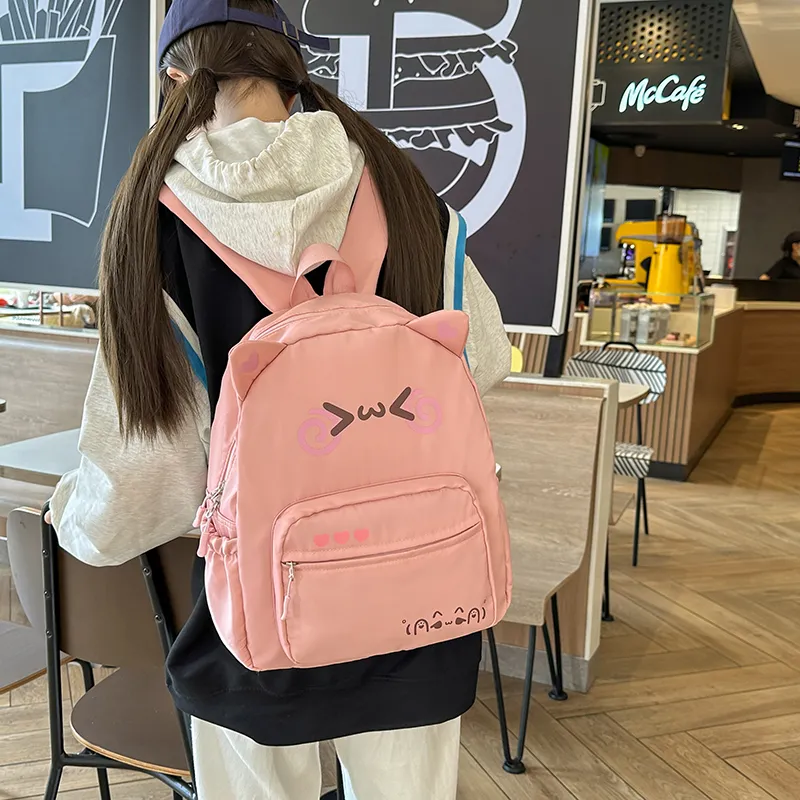 KAMLUI Nylon Backpack Regular Unisex White/Pink/Blue-8