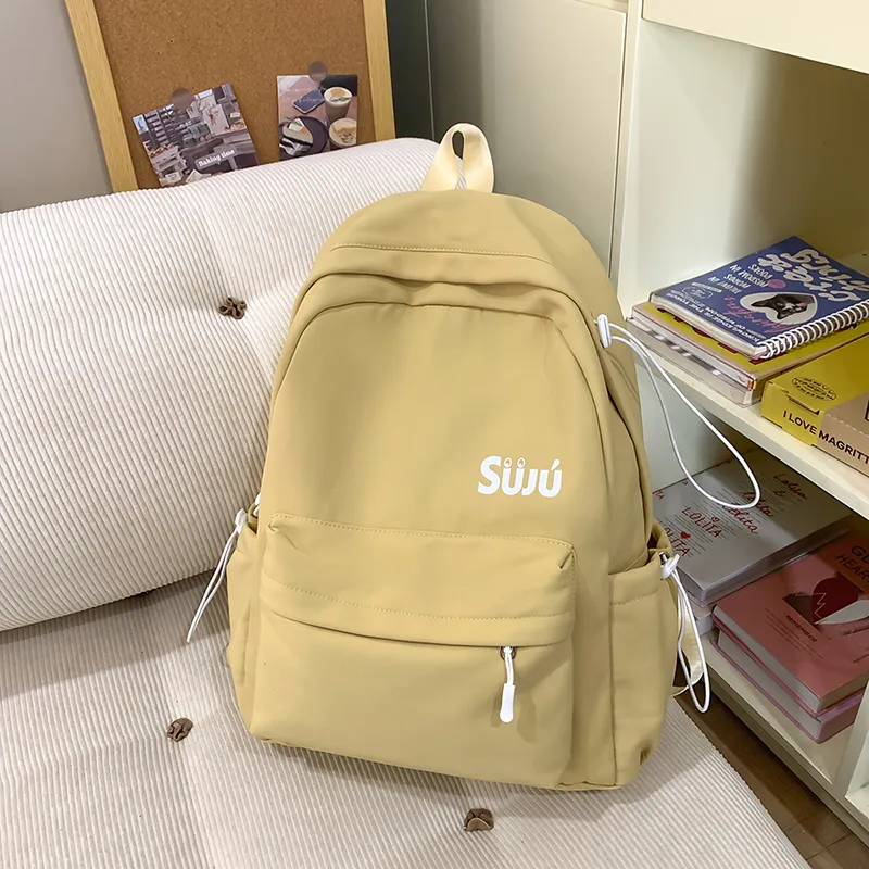 KAMLUI Nylon Backpack Women's Ecru/Black/Burgundy/Light Yellow/Light Brown/Light Blue-25