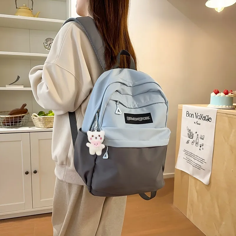 KAMLUI Nylon Backpack Regular Unisex Green & Khaki/Blue & Gray/Black & Brown-10
