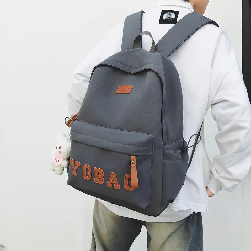 KAMLUI Nylon Backpack Regular Unisex White/Gray/Black/Burgundy/Khaki-8