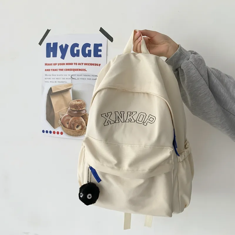 KAMLUI Nylon Backpack Unisex White/Black/Khaki/Blue-7
