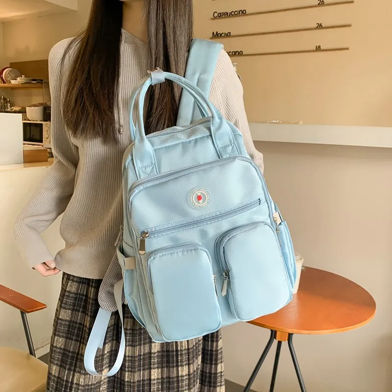 KAMLUI Oxford Backpacks Backpack Unisex White/Black/Purple/Yellow/Sky Blue/Lake Blue-25