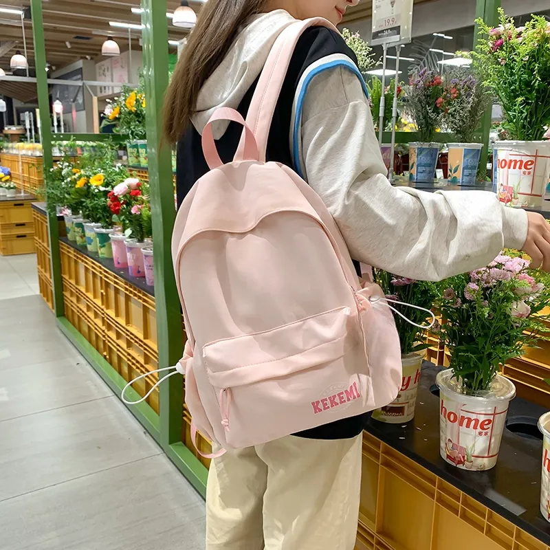 KAMLUI Nylon Backpack Regular Unisex White/Pink/Blue/Red/Black-8