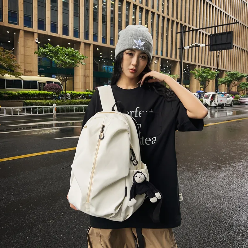 KAMLUI Nylon Backpack Regular Unisex Ecru/Black/Burgundy/Khaki-5