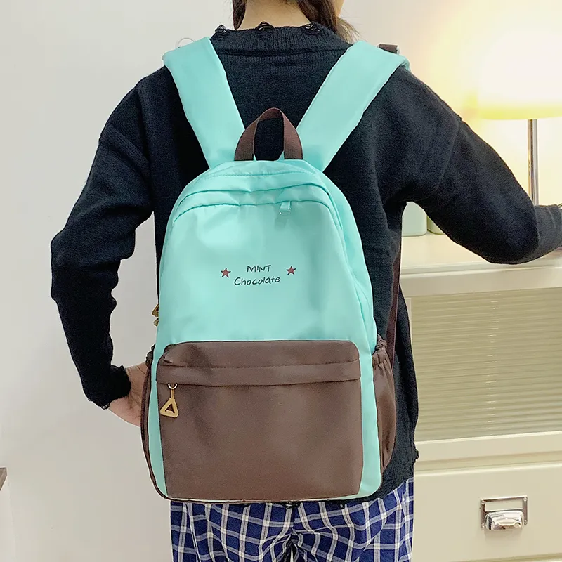 KAMLUI Nylon Fabric Backpack Regular Unisex Transparent/Coffee/Blue-12