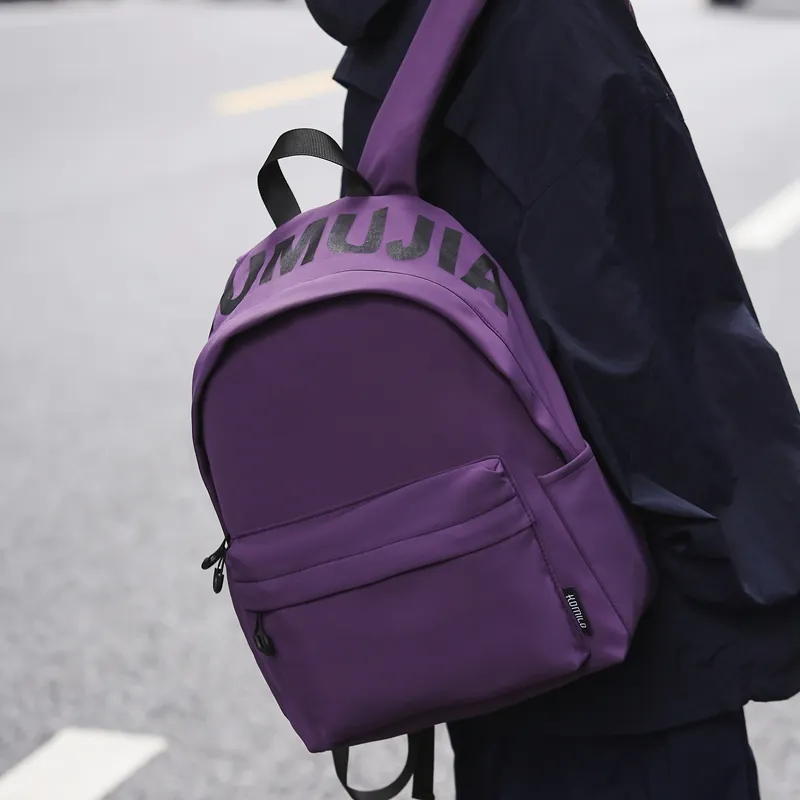 KAMLUI Nylon Fabric Backpacks Backpack Regular Unisex Green/Ecru/Black/Dark Brown/Purple-22