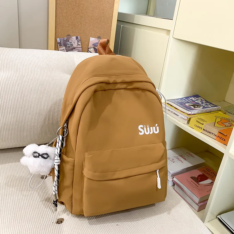 KAMLUI Nylon Backpack Women's Ecru/Black/Burgundy/Light Yellow/Light Brown/Light Blue-31