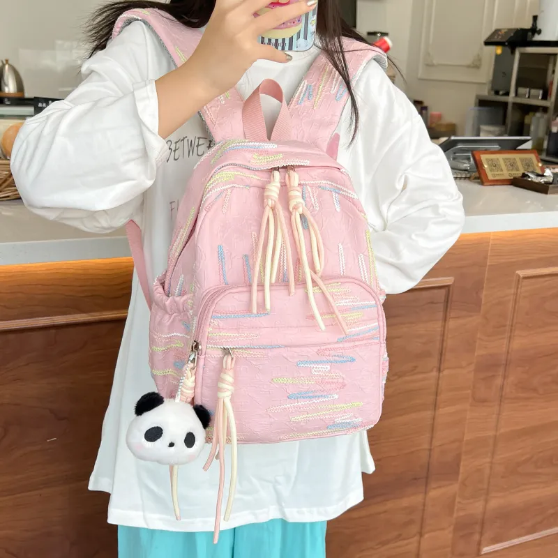 KAMLUI Nylon Fabric Backpacks Backpack Small Size Unisex Multicolor-18