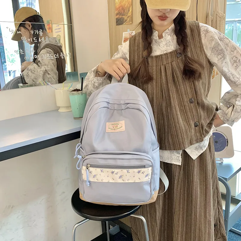 KAMLUI Fabric Backpack Regular Women's Custard/Blue-1