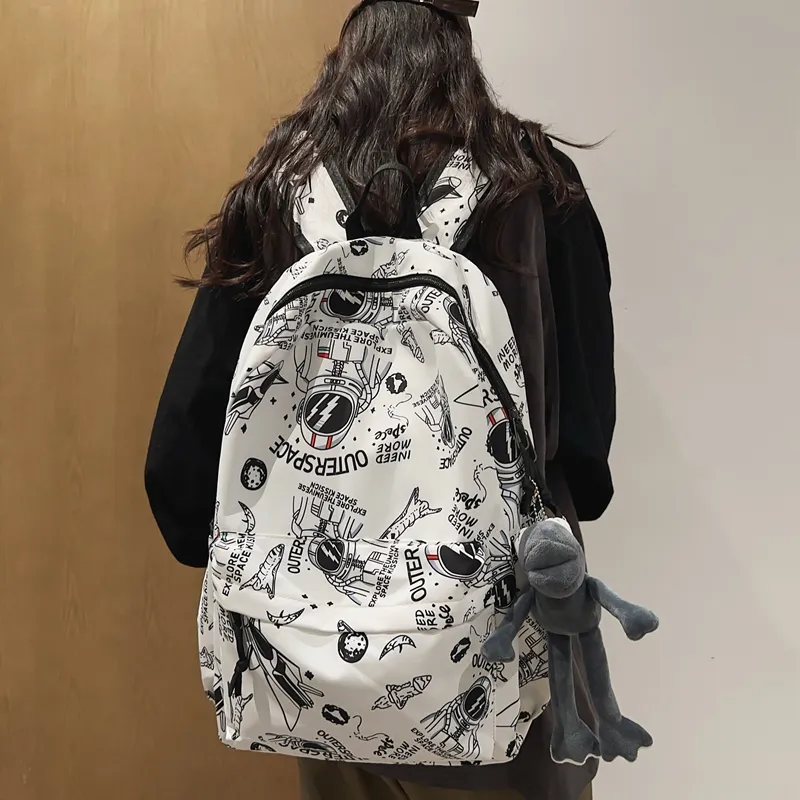 KAMLUI Nylon Fabric Backpacks Backpack Regular Unisex Gray/Light Yellow-22