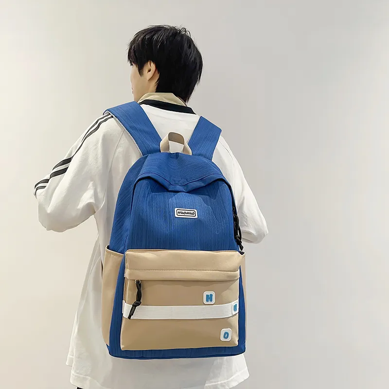 KAMLUI Nylon Backpack Regular Unisex White/Black/Orange Red/Red/Khaki-28