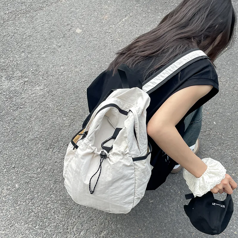 KAMLUI Washed Cloth Backpack Small Size Unisex Multicolor-10