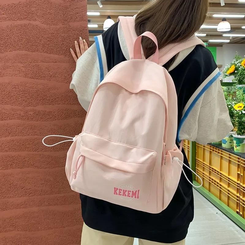 KAMLUI Nylon Backpack Regular Unisex White/Pink/Blue/Red/Black-9