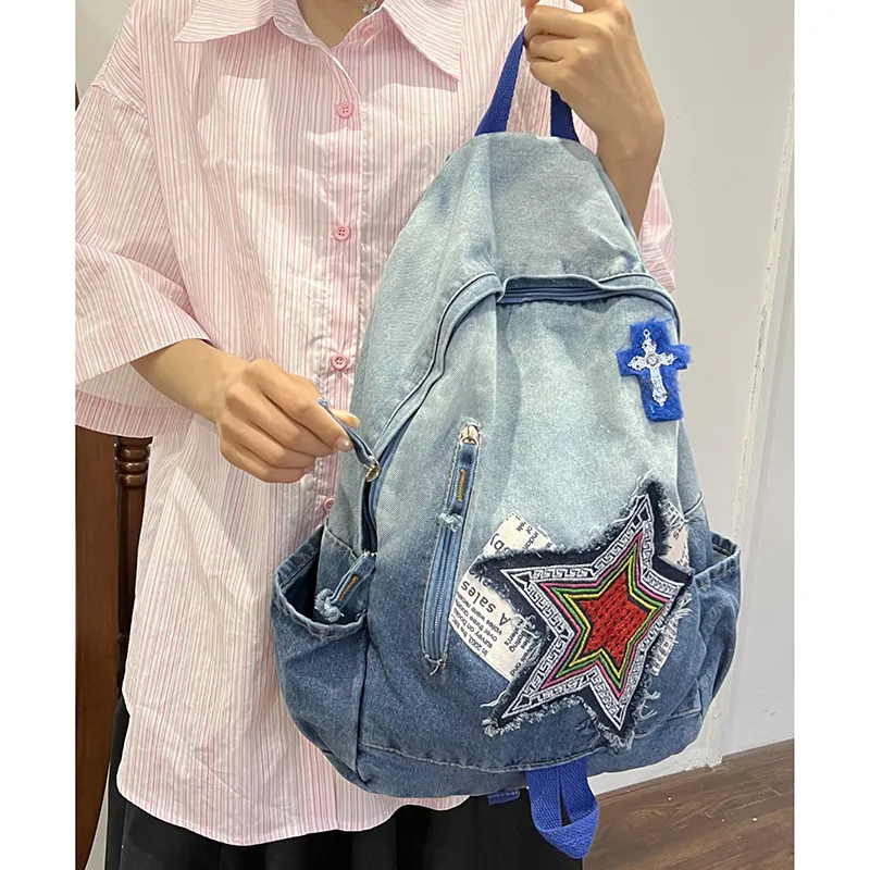 KAMLUI Denim Backpack Regular Unisex Multicolor-28