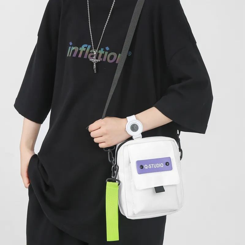 KAMLUI Nylon Shoulder Bag, Crossbody Bag Unisex White/Black/Khaki/Blue/Green-2