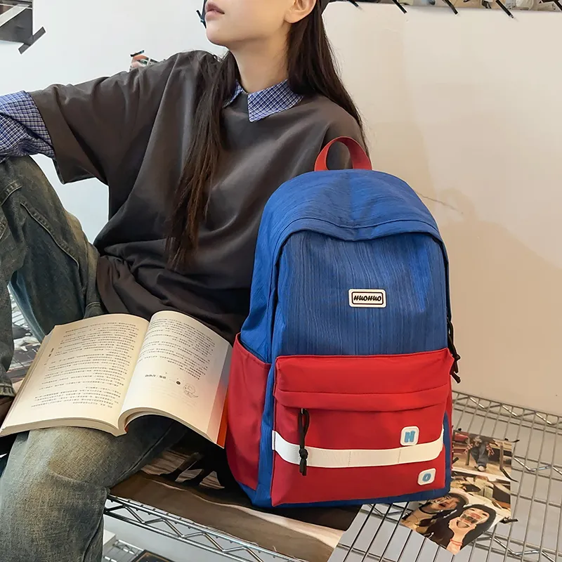 KAMLUI Nylon Backpack Regular Unisex White/Black/Orange Red/Red/Khaki-21