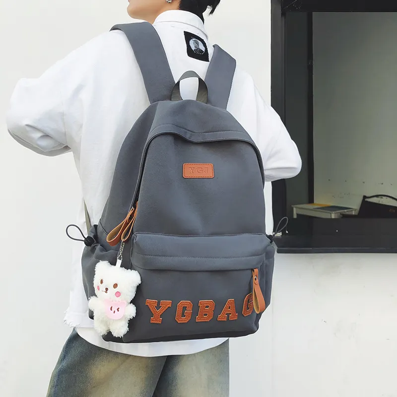 KAMLUI Nylon Backpack Regular Unisex White/Gray/Black/Burgundy/Khaki-11