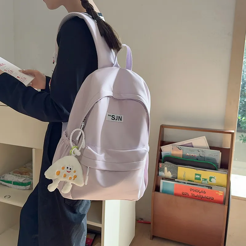 KAMLUI Nylon Backpack Regular Unisex White/Black/Purple/Blue/Pink-11