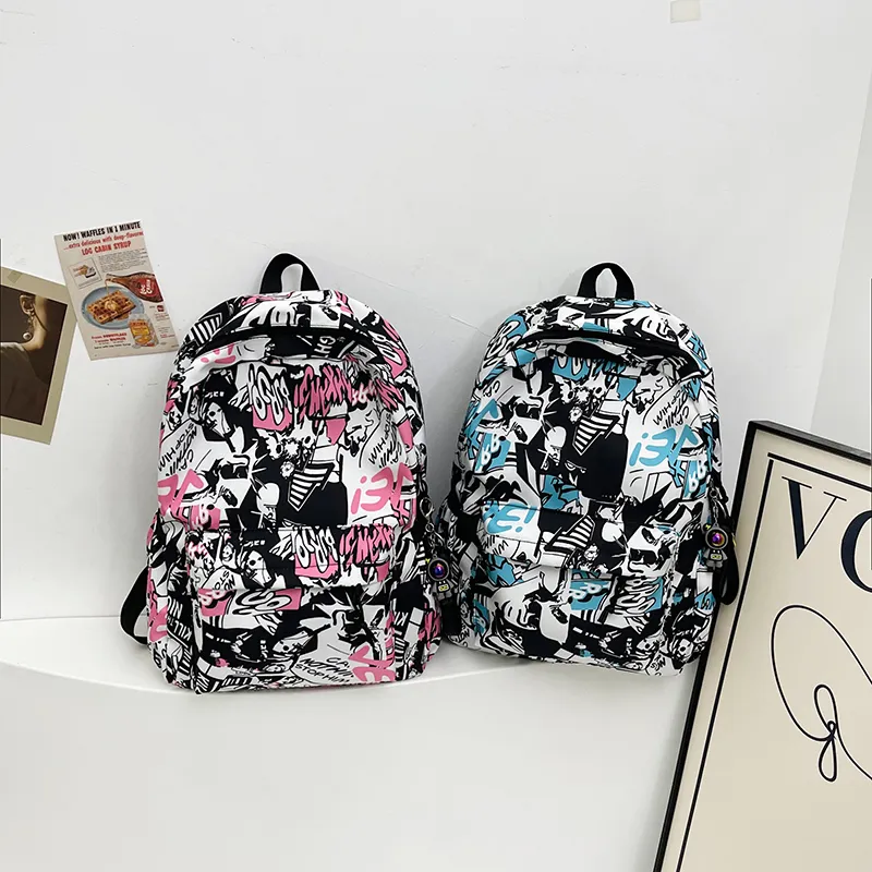 KAMLUI Nylon Backpack Regular Unisex Navy Blue/Gray/Green/Blue/Pink-26