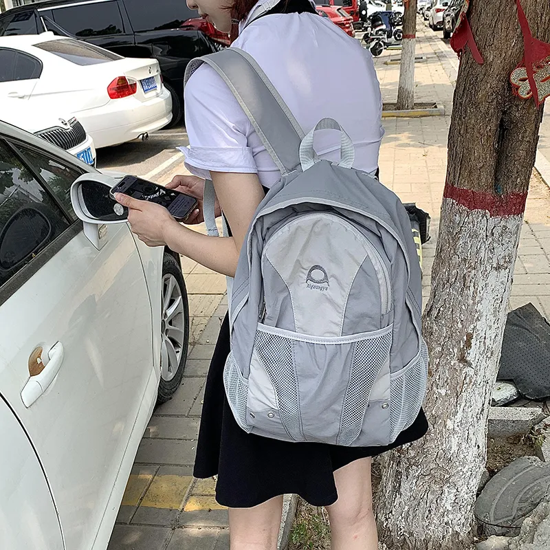 KAMLUI Nylon Backpack Unisex Black/Yellow/Gray-20