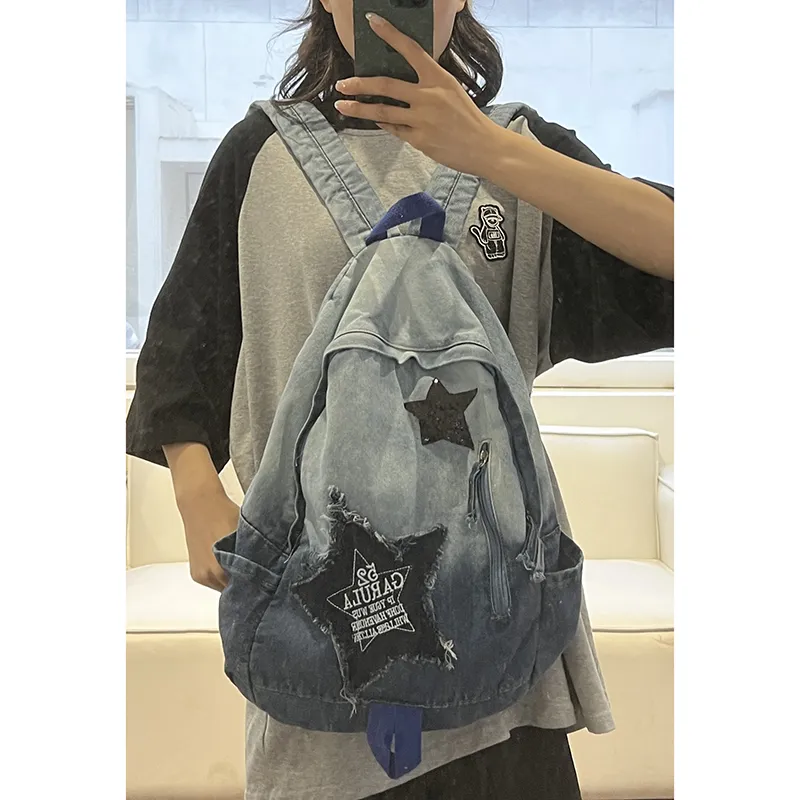 KAMLUI Denim Backpack Regular Unisex Multicolor-49