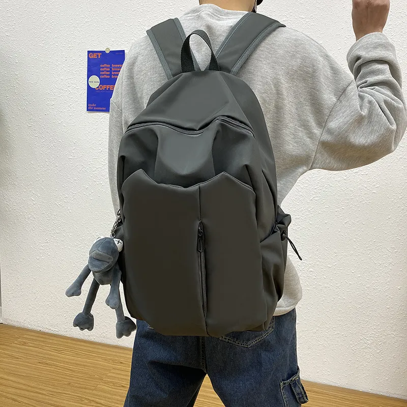 KAMLUI Nylon Backpack Unisex Ecru/Gray/Black/Burgundy-11